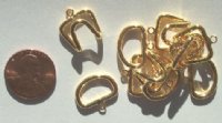 5 14mm Gold Tone "D" Style Clasps